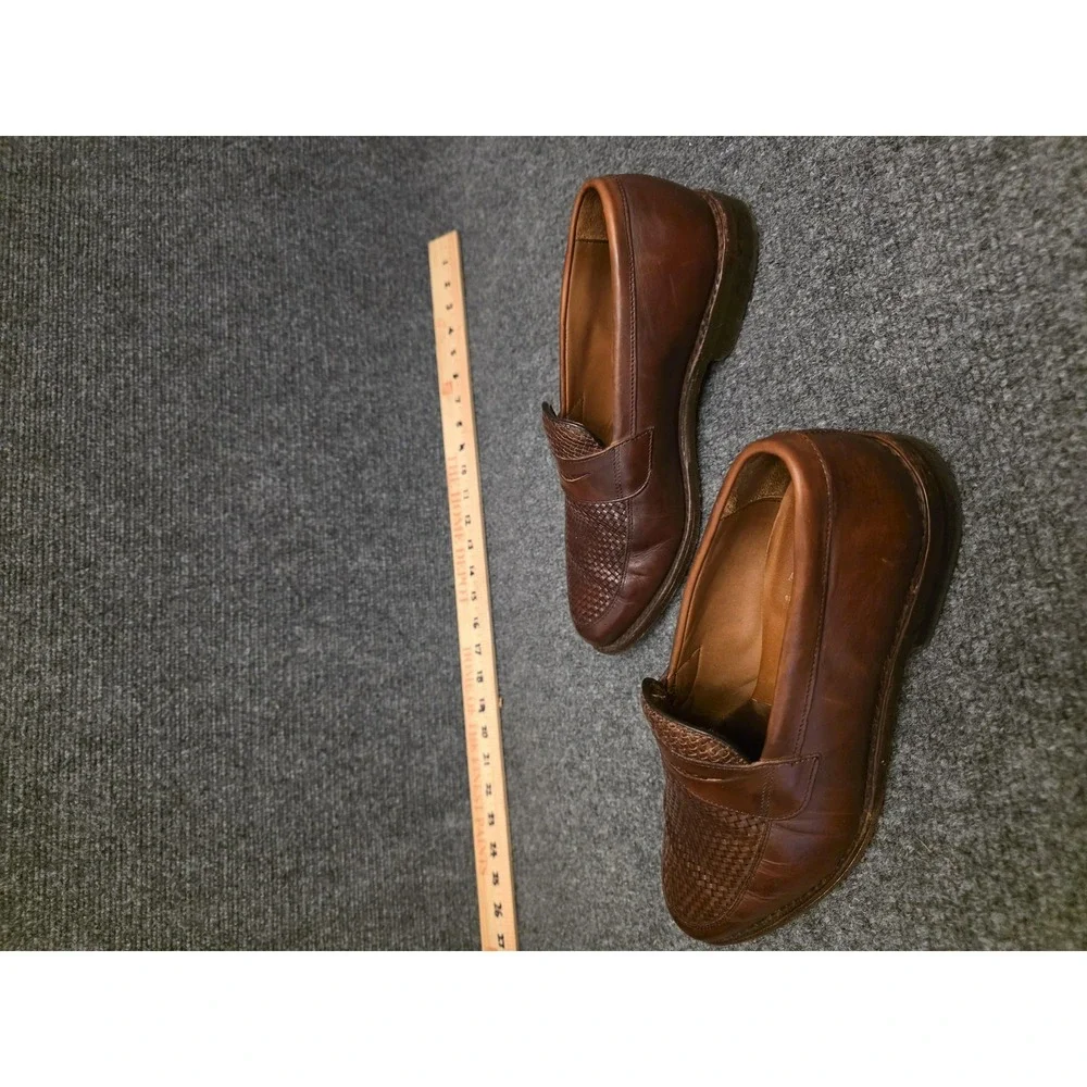 Allen Edmonds Shoes Mens‎ Size 8.5 Brown Leather Woven Loafer Slip On Lake Bluff